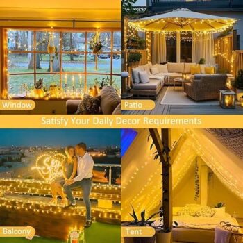 Desidiya® 12 Meter (39Ft) LED Rice String Lights – Warm White Fancy Decorative Fairy Lights for Indoor Outdoor Use, Bedroom, Wedding & Festival Ambience Pack of 2