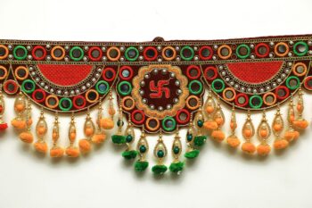 Paru Decor Toran Toranam Hanging Bandarwal Vintage Traditional Main Entrance Door Pooja Room Wall Home Decoration Handmade Latest Multi Zula Pearl Beads (Size - 3 Feet)