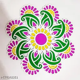 Rangoli for table decor/Peacock/Foldable/Multicolor