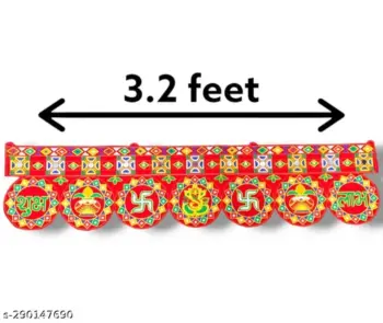 ArtBlleZon Velvet Fabrics and Embroidery Kuchhi Work Handmade Traditional Door Hanging/Bandarwal/Toran for Door, Traditional Bandarwal for Door.(3 COMBO)