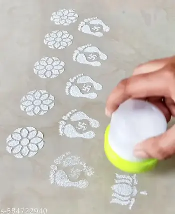 Rangoli Stamp Filler Set of 12 pcs | Rangoli Dabbi| Rangoli Making